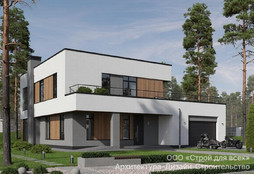 ПД-15 Особняк с тремя спальнями, кабинетом и гаражом 15,6 м x 15,4 м.